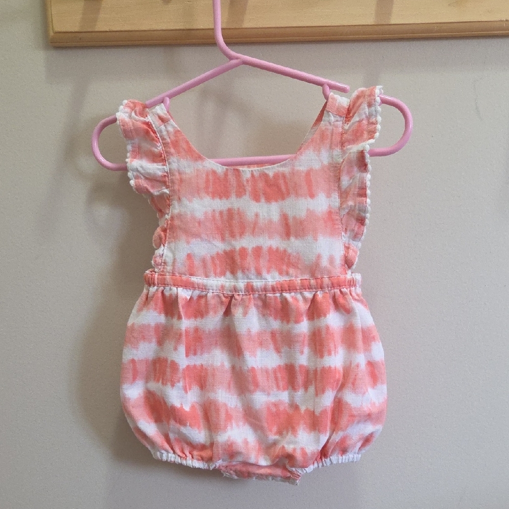 Tommy Bahama Pink and White Baby Bubble Romper